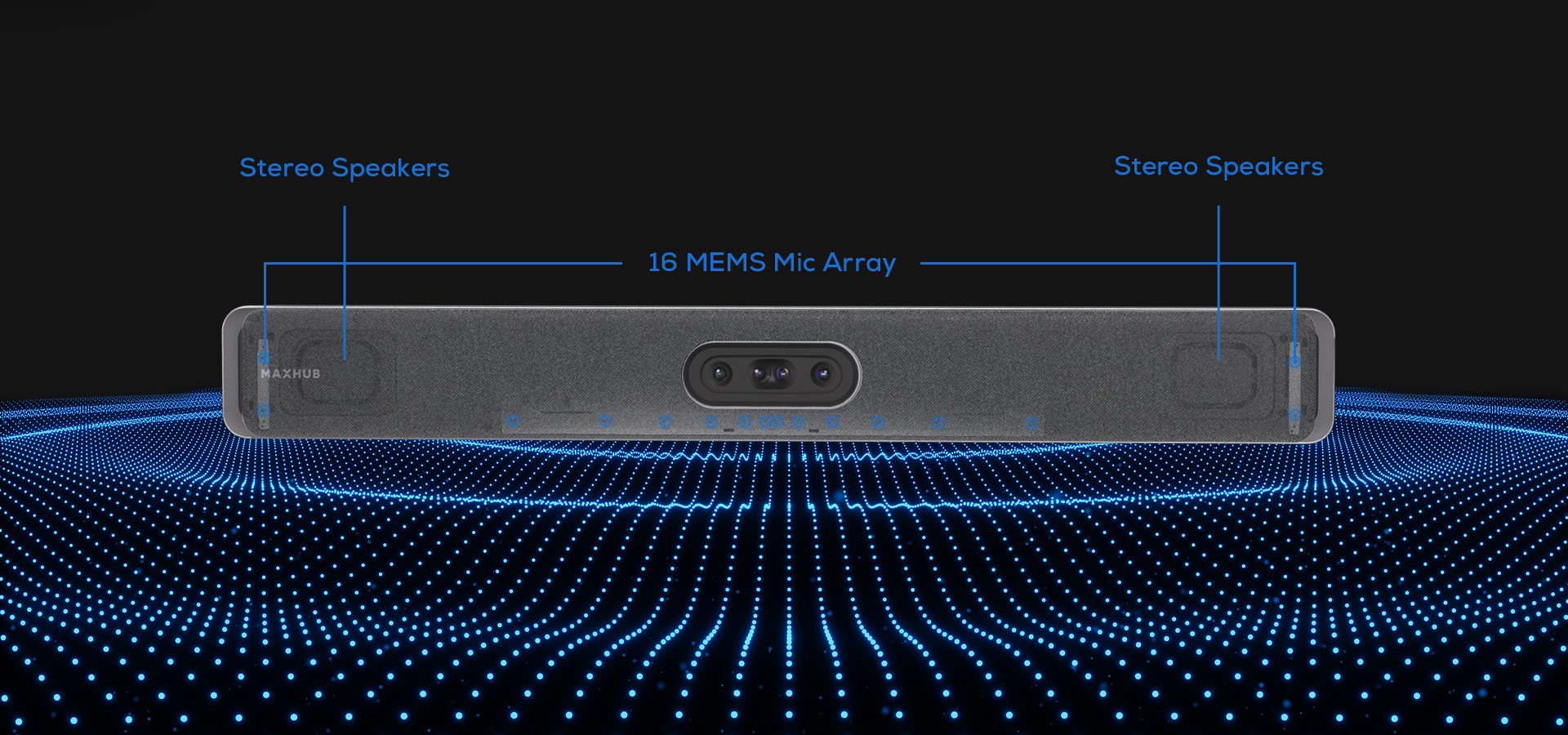 16 intelligent beam-forming microphones with a 10m pickup range